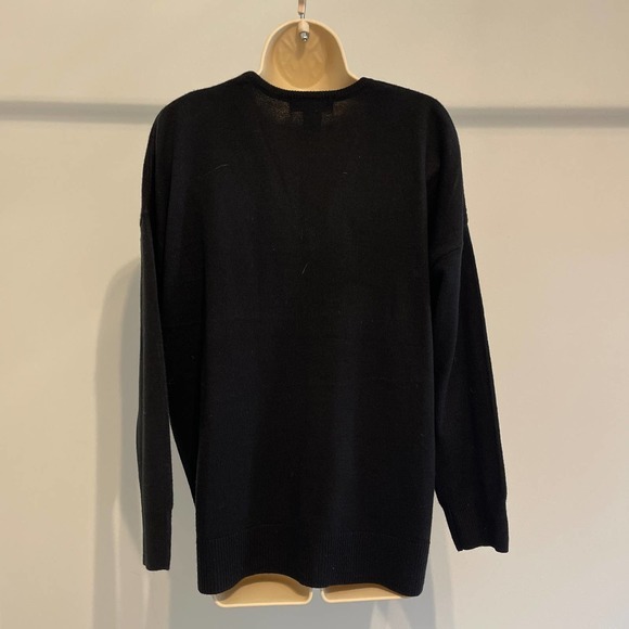 Verve ami Black V Neck Acrylic Sweater with Zippers‎ Medium Pre-owned - Picture 4 of 8
